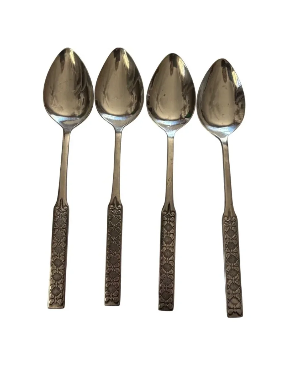 Lifetime Cutlery MCM Flatware Floral Geometric Handle 16 Pc Korea Vintage